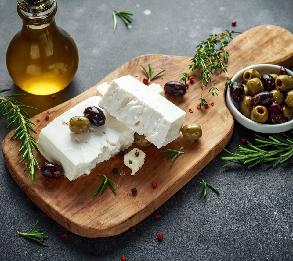 Feta, Oliven und Olivenöl